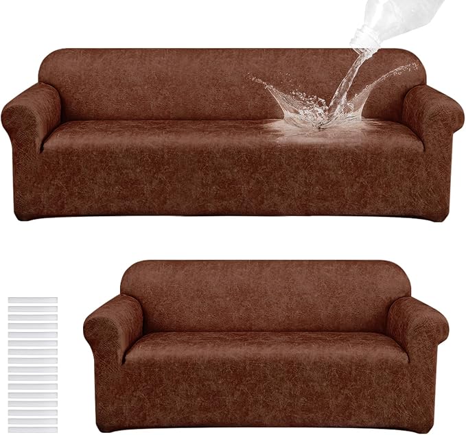 Peryiter 2 Pcs Sofa Covers Couch and Loveseat Covers Set Stretch Sofa Slipcover by Peryiter