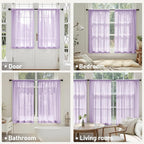 MIULEE Light Purple Sheer Curtains 63 Inches Long 4 Panels 42 x 63 Inches | - Image 6