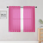 Hot Pink Kitchen Sheer Curtains by OWENIE