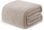 Exclusivo Mezcla Soft Waffle Fleece Bed Blanket Twin XL Size, Tan | Lightweight by ExclusivoMezcla
