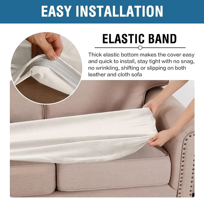H.VERSAILTEX Velvet Stretch Individual Couch Cushion Cover Plush Slipcover - Image 4