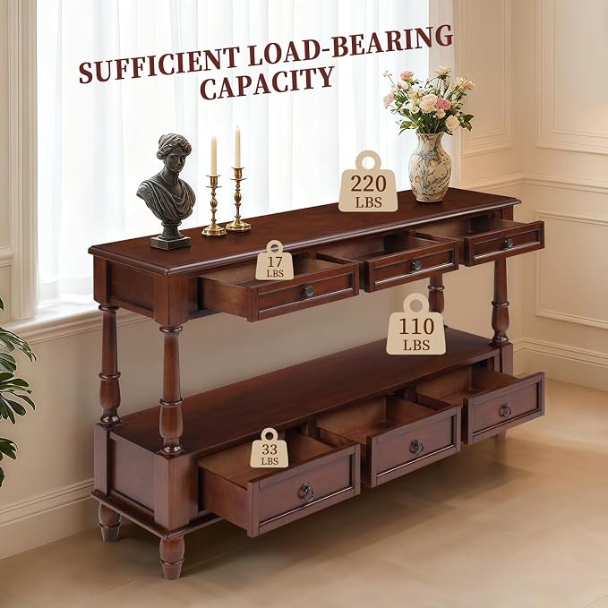 Vintage Solid Wood Console Table - Image 6