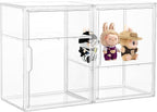 Acrylic Display Case, 2 Tier Clear Plastic Stackable Storage Bins by LXLXXL