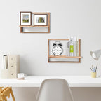PHOENANCEE Square Floating Shelves, Framed Wall Shelf Decorative Set of 4 - Image 4