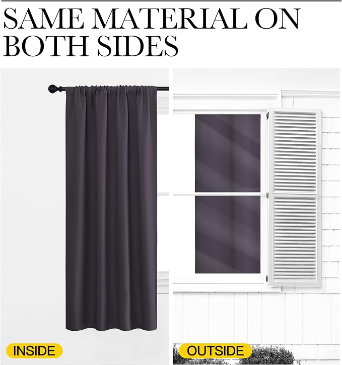 NICETOWN Kitchen Curtains, Short Blackout Drapes, 34 in x 45 in, Thermal - Image 5