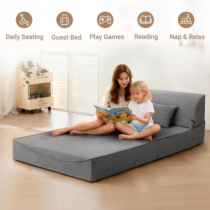 BeBen Folding Sofa Bed Chair, Convertible Sleeper Chair Futon Couch, Foldable - Image 8