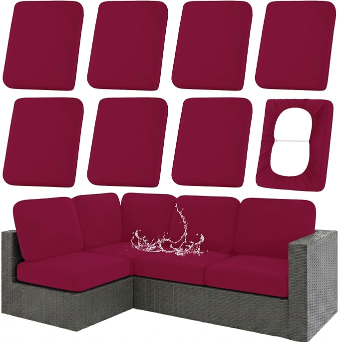 Waterproof Outdoor Cushion Covers, Stretch Patio Slipcovers | UV Resistant by hyha