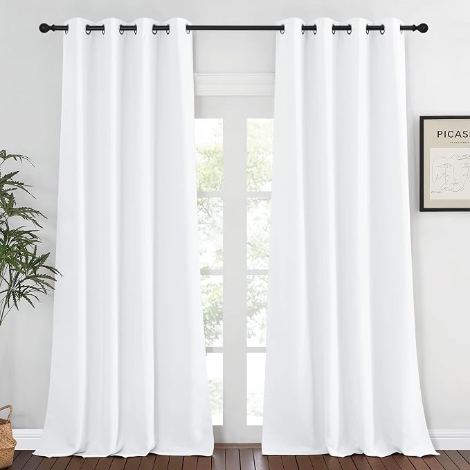 NICETOWN Room Darkening White Curtain by NICETOWN