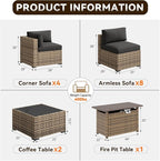 Aoxun Patio Furniture Sets, 15-Piece Outdoor Patio Furniture - Image 2