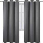 Grey Thermal Blackout Curtains/42 x 72 Inch/Set of 2 Panels Room Darkening - Image 2