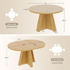 iPormis 43.3in-59in Extendable Round Dining Table - Image 2