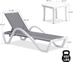 PURPLE LEAF Patio Chaise Lounge Chair Set Outside Aluminum Plastic Stackable - Image 2