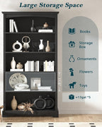 TVU 5-Tier Wooden Bookshelf, 31.5" W x 65" H ×9.9" D Bookshelf - Image 4