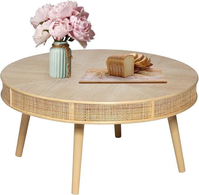 RUSTOWN 2-Piece Farmhouse Coffee Table, Modern Rustic Sofa Side Tea Tables - Image 7