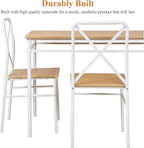 VECELO Dining Table Set for 4, 5-Piece Wood Kitchen Table - Image 4