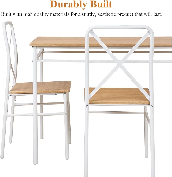 VECELO Dining Table Set for 4, 5-Piece Wood Kitchen Table - Image 4