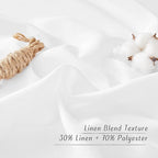 NICETOWN Thick Linen White Curtains 90 inch Length, Grommet Flax Linen Blend - Image 4