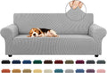 Stretch Couch Covers for Sofa, 3 Cushion Couch Slipcover, Elastic Bottom for by KEKUOU