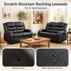 Recliner Sofa Set, 2 Piece Living Room Furniture Set, Leather Recliner Sofa - Image 4
