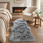 EasyJoy Faux Sheepskin Rug, Fluffy Faux Fur Rug, Ultra Soft Shag Area Rug - Image 5