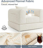 Versatile 2 in1 Loveseat Armchair Couch Convertible Boneless Chaise Lounge - Image 5