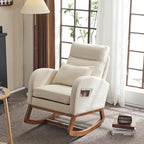 VINGLI Beige Linen Nursery Rocking Chair by VINGLI