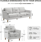 Kingfun Living Room Furniture Sets, 3 Seater Couch and Loveseat, Mid Century - Image 2