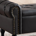Storage Bench for Bedroom, Faux Leather 51" End of Bed Bench, Queen Size Bench - Image 8