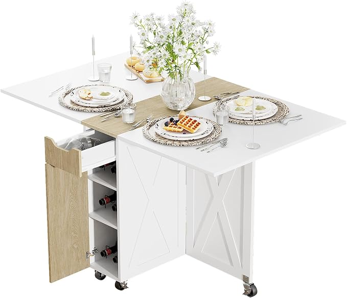 3imothrix Folding Dining Table, Small Dining Table, Space Saving Dining Table by 3imothrix