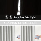 Vision Home Light Grey Pinch Pleated Full Blackout Curtains Linen Blended Room - Image 4