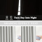 Vision Home Light Gray Pinch Pleated Full Blackout Curtains Linen Blended Room - Image 4