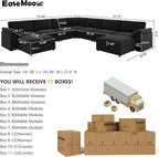 EASE MOOSE Oversized L Shaped Sectional Modular Sofa, Large U Shaped Sectional - Image 2