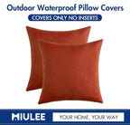 MIULEE Pack of 2 Decorative Outdoor Solid Waterproof Throw Pillow Covers Faux - Image 6