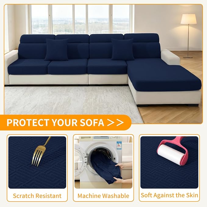 XINEAGE Chaise Cover for L Shaped Sofa, Sectional Couch Covers for Pets - Image 6