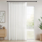 Topfinel White Pinch Pleated Linen Curtains 102 Inch Length 1 Panels by Topfinel
