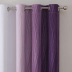 Purple and Greyish White Ombre Blackout Curtains - Image 4