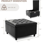 Weture Large Square Storage Ottoman Coffee Table, Oversized Square Ottoman - Image 2