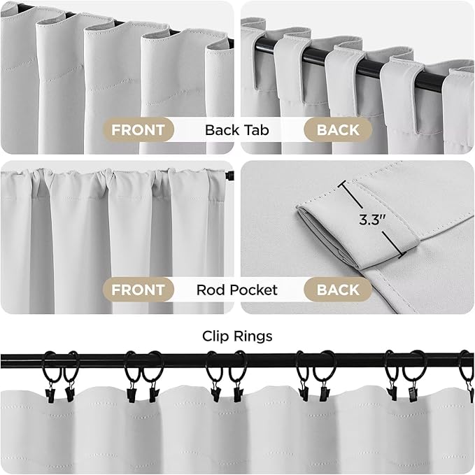 Joydeco 96 Inch 60% Blackout White Curtains 2 Panels, Elegant Soft Sheer - Image 3