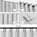 Joydeco 96 Inch 60% Blackout White Curtains 2 Panels, Elegant Soft Sheer - Image 3