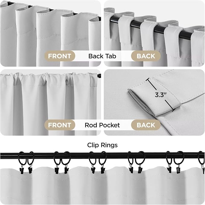 Joydeco White Blackout Curtains 96 Inches Long - Image 3