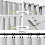 Joydeco 108 Inch 60% Blackout White Curtains 2 Panels, Elegant Soft Sheer - Image 3