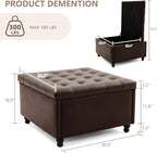 Weture 30 Inch Large Square Storage Ottoman Coffee Table, Oversized Square - Image 2
