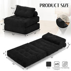 HABUTWAY Folding Sofa Bed, Convertible Sleeper Chair Bed w/Dual-Pillow & Handle - Image 2