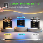 HNEBC LED Nightstand with Charging Station, Smart Bedside Table with Motion - Image 4