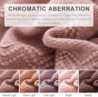 BOURINA Coral Pink Throw Blanket 60 x80 Inches Textured Solid Soft Sofa Throw - Image 8