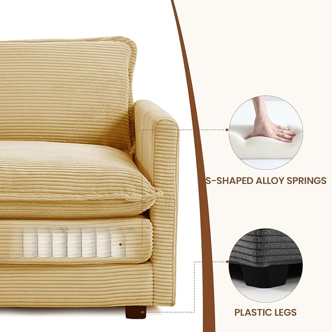 ROWHY 78'' Sectional 2 Seat Cloud Loveseat - Image 4