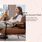 Ya-Home Mid-Century Accent Chair Set of 2, Soft Armchair PU Leather Lounge Chair - Image 6