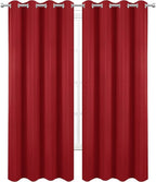 Blackout Curtains 66 x 95 inch/Bright Red Curtains Set of 2 Panels/Thermal - Image 2