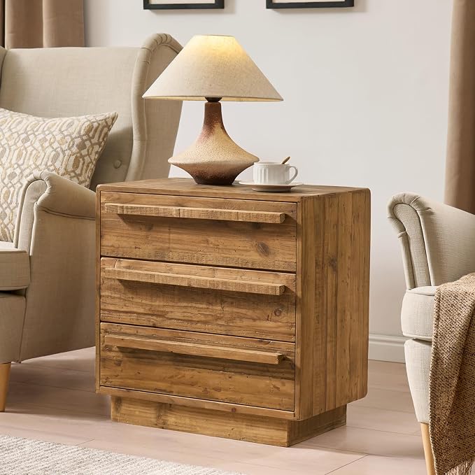 HOKYHOKY Reclaimed Solid Wood Nightstand-24 Inches Large End Table - Image 3