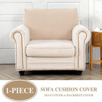 LA MEACK Couch Cushion Cover Seat Cushion Cover Stretch Armchair Cover Separate - Image 3